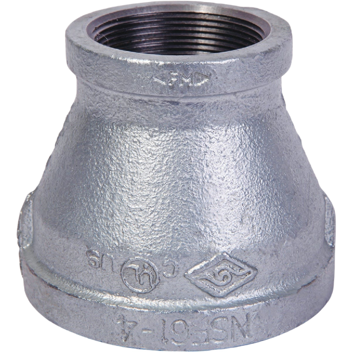 Galvanized malleable iron reducing coupling with threaded fittings for plumbing and galvanized pipe connections under $50 collection