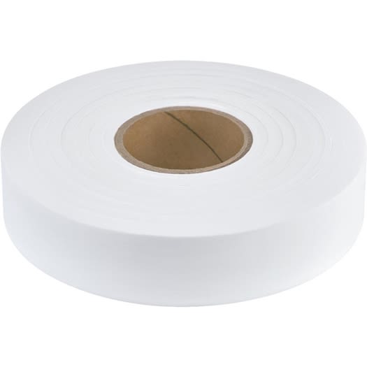 Roll of white plastic flagging tape for marking and measuring in home improvement and woodworking tools collections