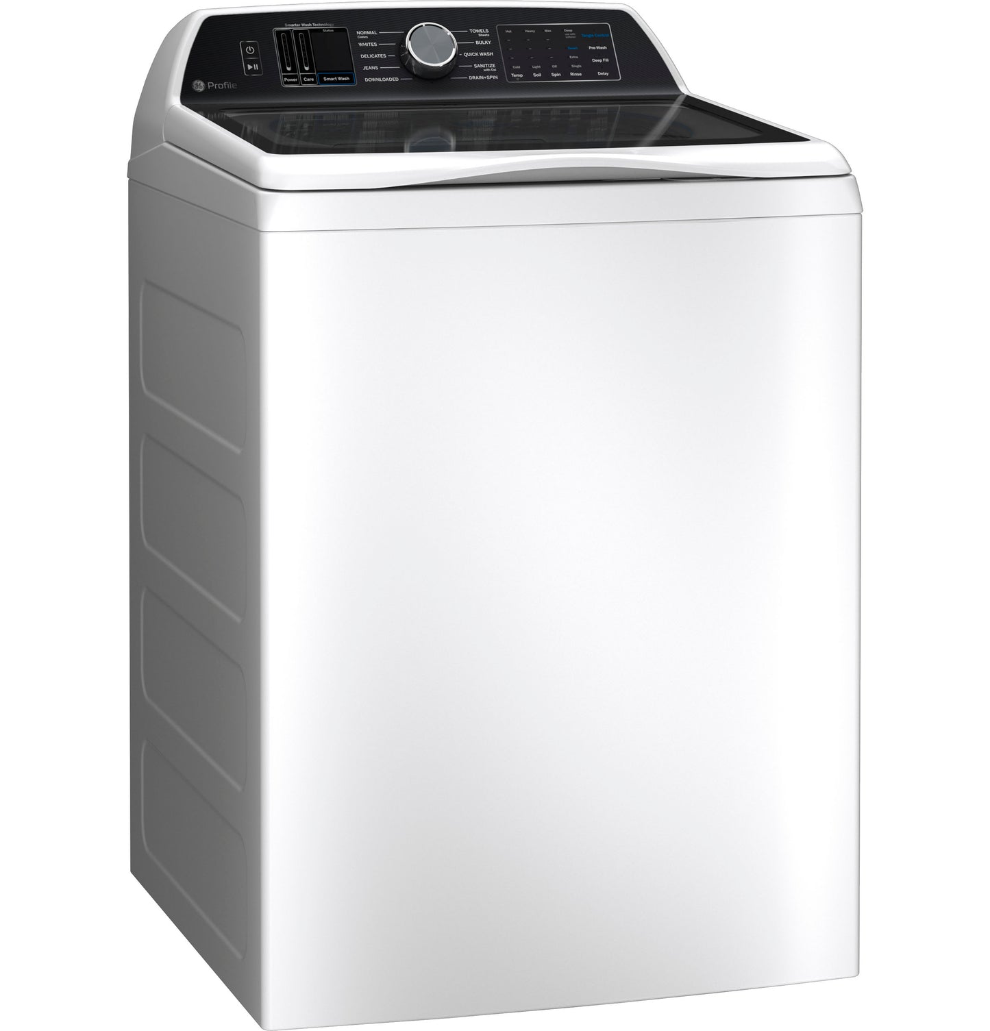 White top-load washer with digital touchscreen and knob controls for Washers & Dryers in Appliances and Home Improvement collections