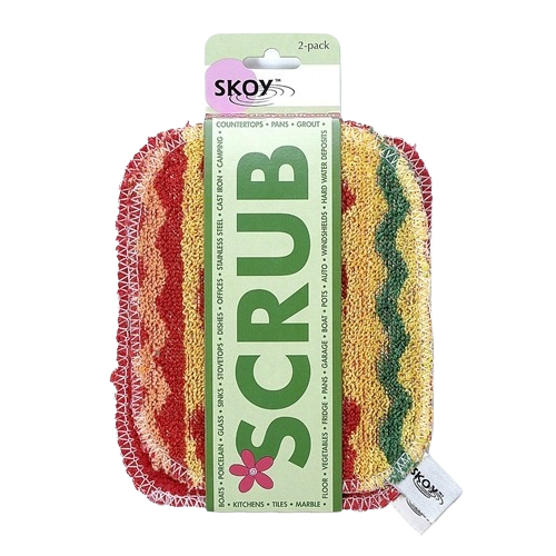 Set of two reusable cotton scrubbing pads for kitchen cleaning in eco-friendly design under $50 collection