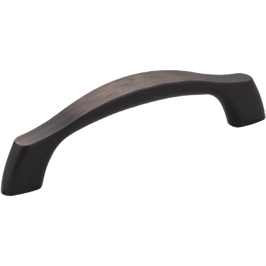 Brushed oil rubbed bronze cabinet pull with a gently curved design for home improvement and hardware projects