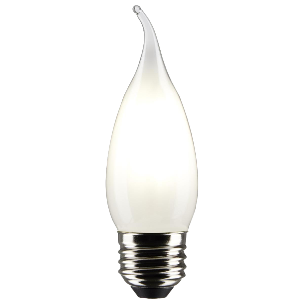 Frosted flame-tip LED bulb with warm white glow for home lighting in Electrical and Lighting & Ceiling Fans collections under $50