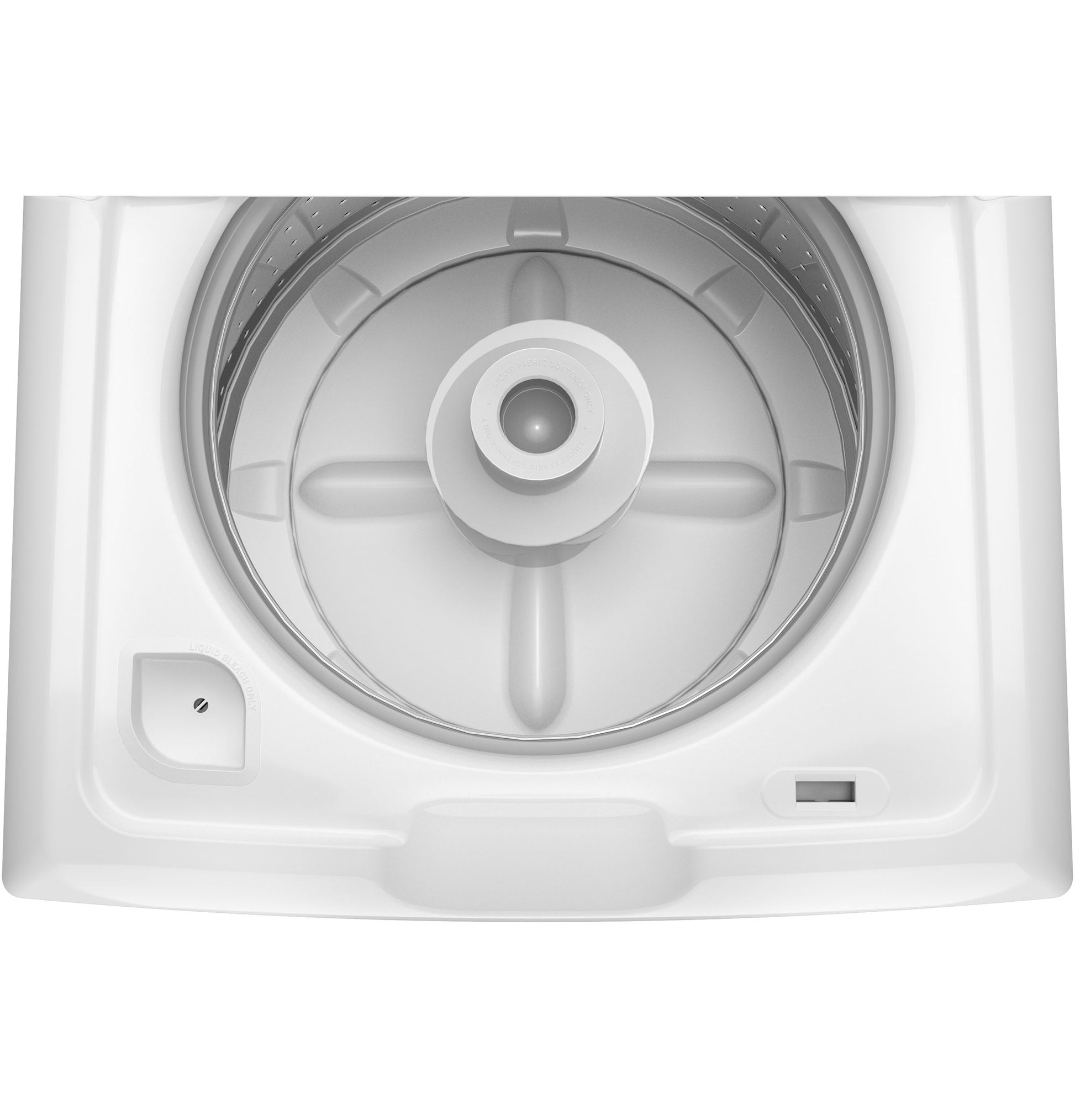 Top load washer interior with stainless steel basket and central agitator for washers and dryers collection