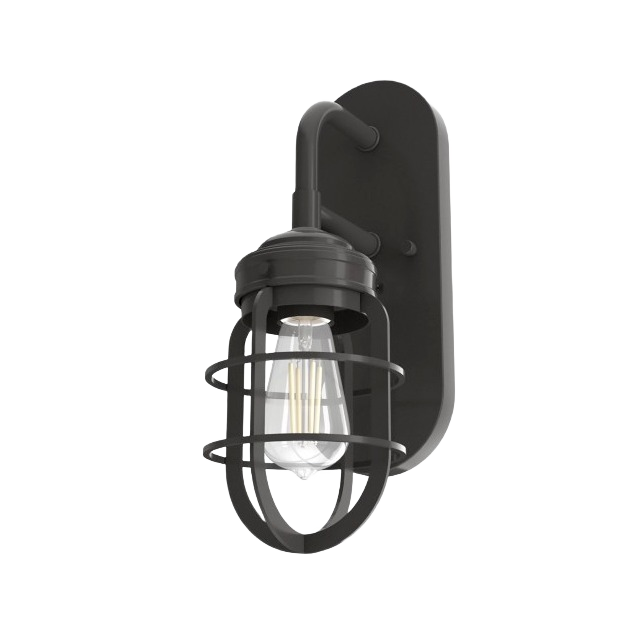 Rustic noble bronze 1-light wall sconce with caged design for bathroom and living room lighting under $100 collections
