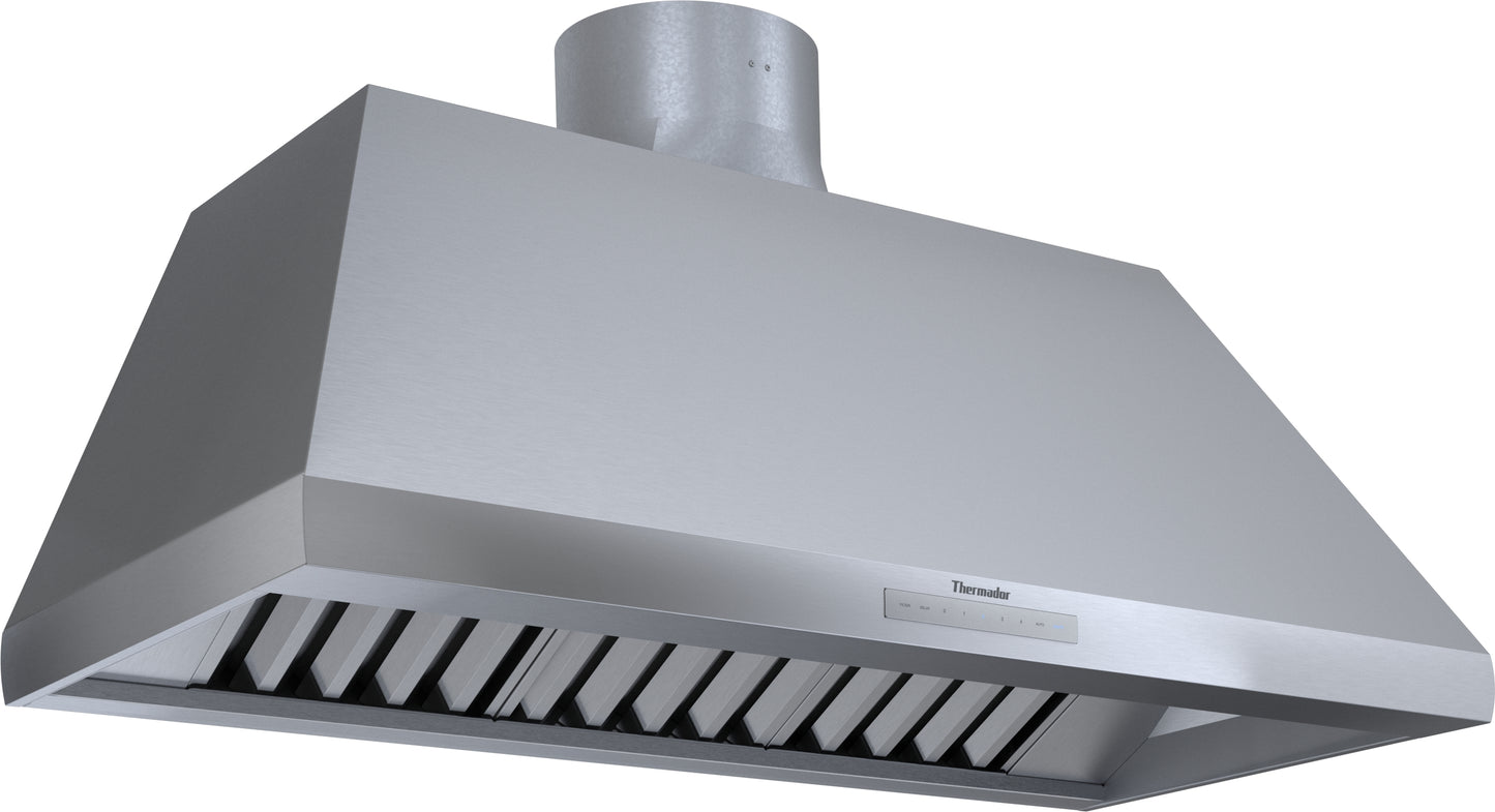 Stainless steel pyramid chimney wall hood with extended depth and adjustable fan speeds from Wall Mounted Range Hoods collection