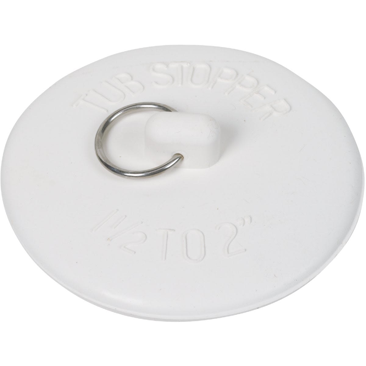 White round bathtub drain stopper with nickel-plated ring for plumbing parts and repair under $50 collection