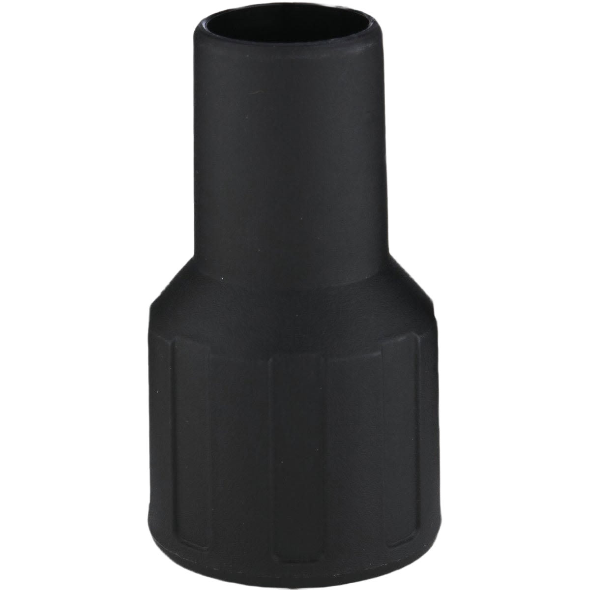 Black polypropylene vacuum adapter for connecting 1-1/4 to 1-7/8 inch tools in home improvement tasks