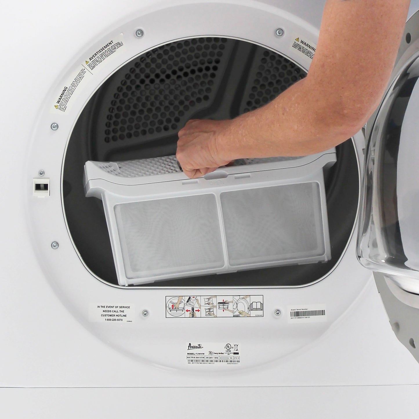 Avanti Front Load Clothes Dryer - White
