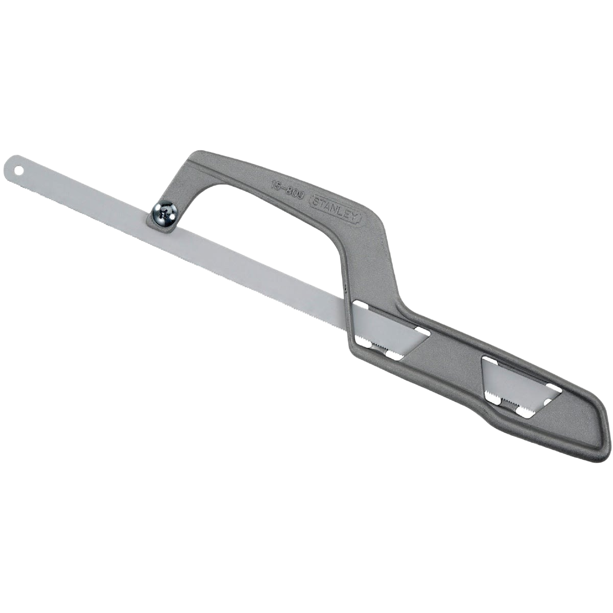 Compact metal mini hacksaw with ergonomic handle for precise cutting in tools and home improvement projects