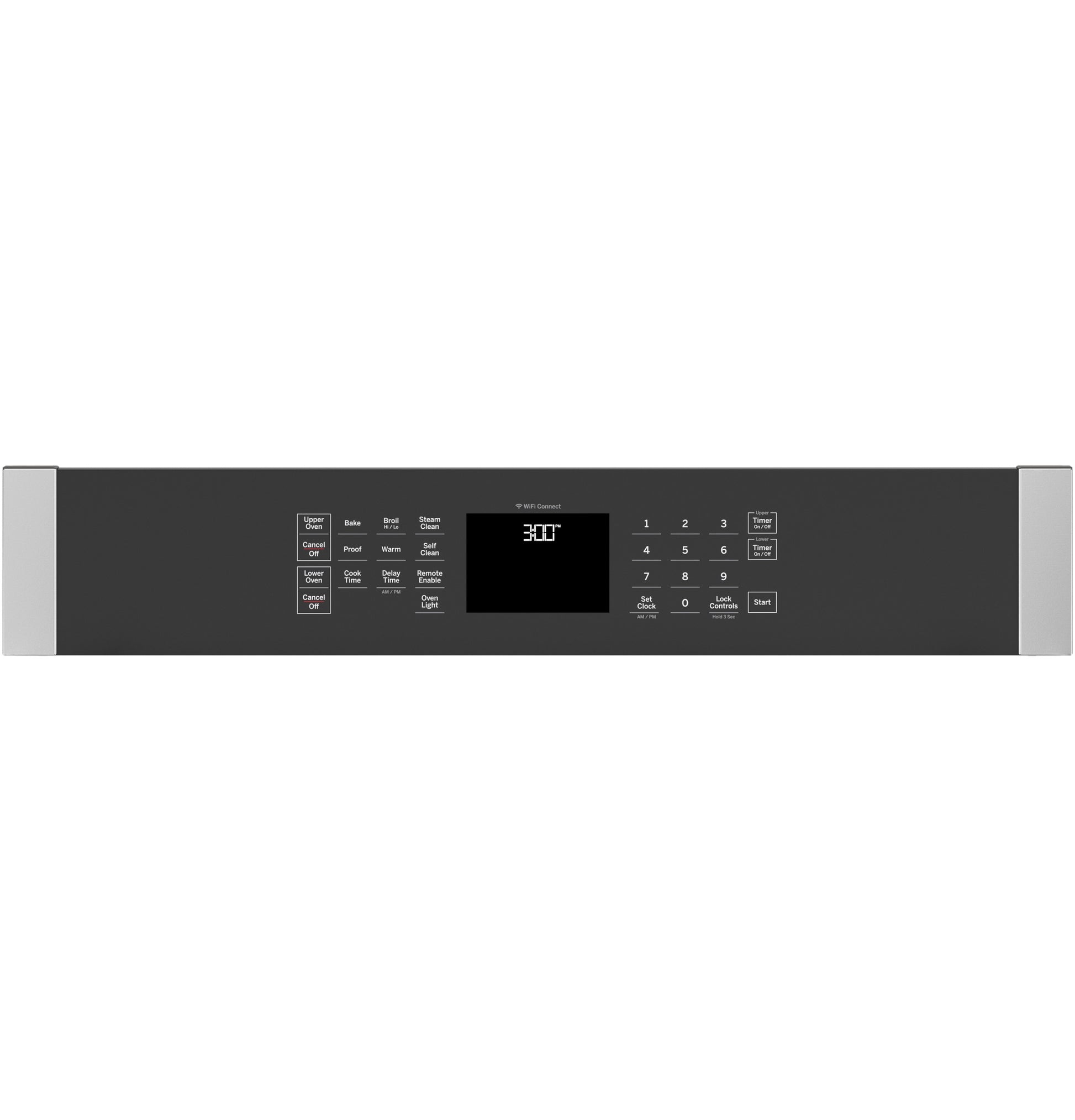 Control panel for smart built-in double wall oven with digital display and touch controls in Kitchen & Kitchenware collection