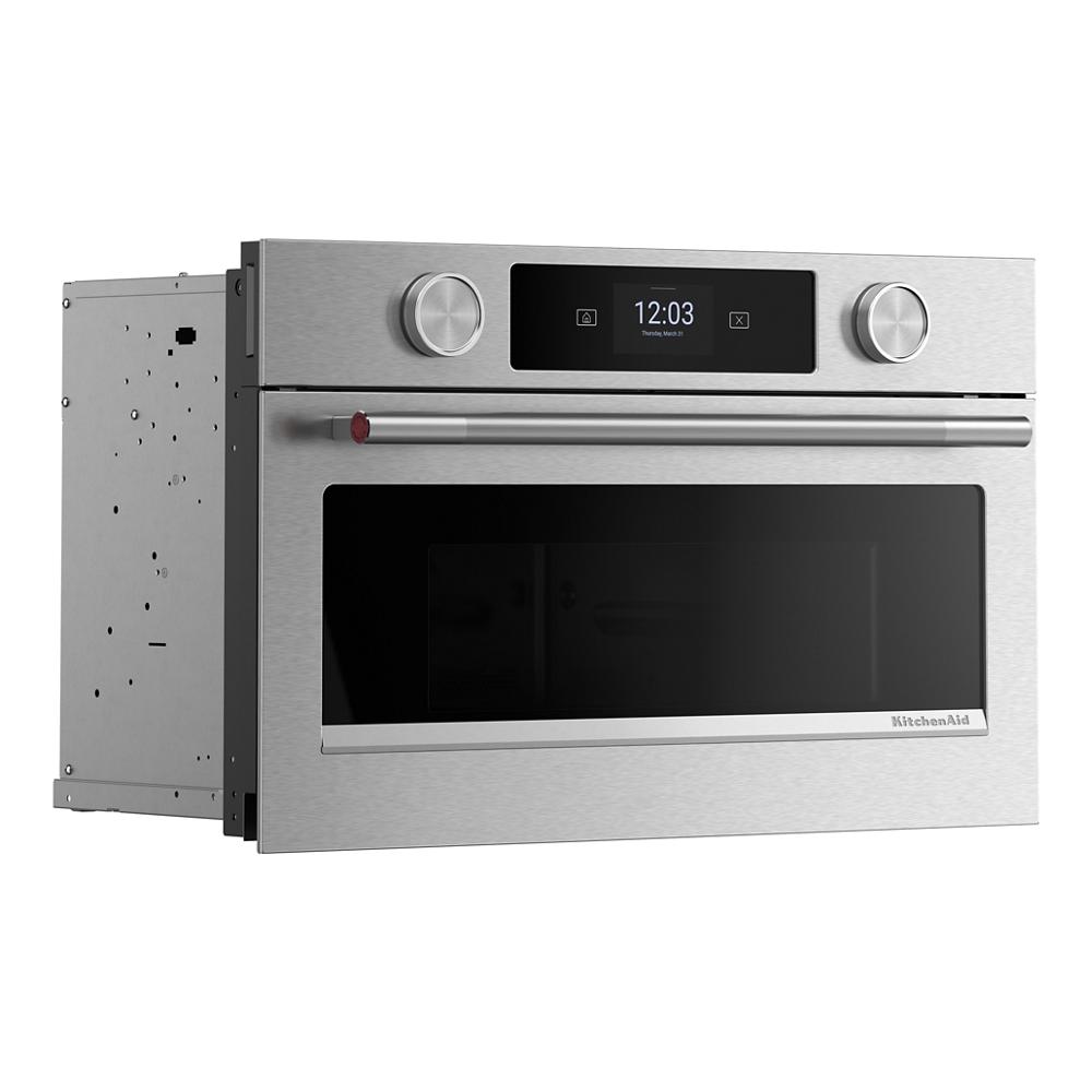 Stainless steel built-in microwave with air fry feature and digital display from KitchenAid Appliances collection