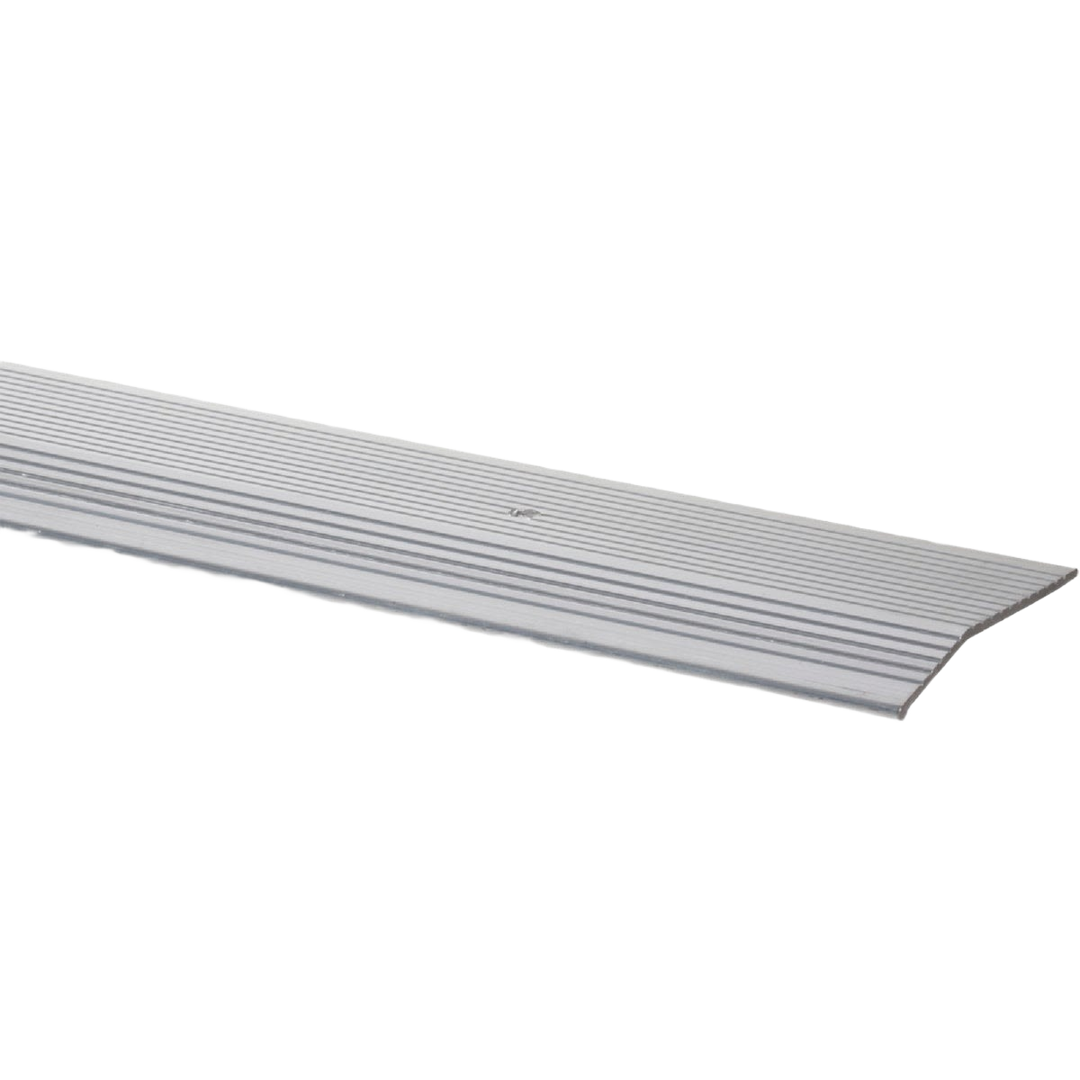 Satin silver fluted aluminum trim bar for flooring transitions in home improvement and flooring tools collections under $50