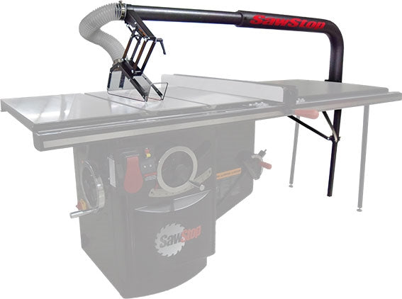 Heavy-duty 4-inch overarm dust collection guard with transparent blade cover for saw accessory and tool safety