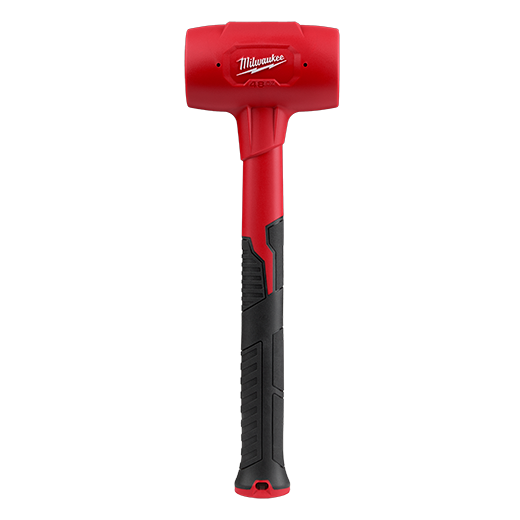 Red dead blow hammer with black ergonomic grip designed for tools and home improvement tasks
