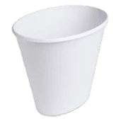 White oval wastebasket with slim modern design for compact spaces in cleaning and waste baskets collections under $50