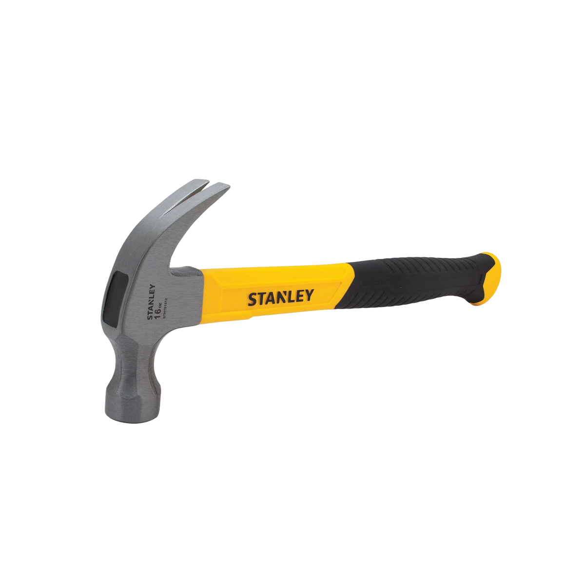STANLEY 16oz. Smooth-Face Curved Claw Hammer with Fiberglass Handle