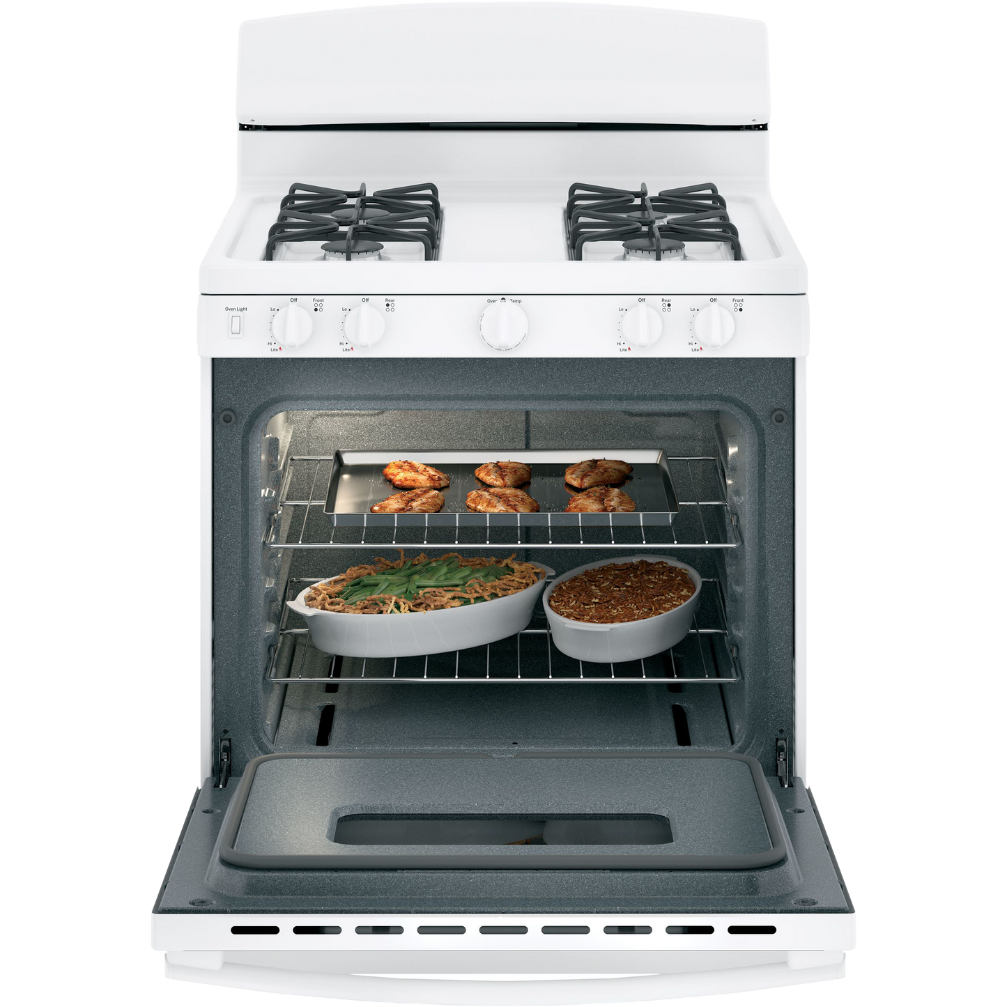 GE® 30" Free-Standing Front Control Gas Range
