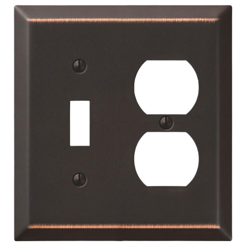 Aged bronze toggle switch and duplex outlet wall plate for electrical and home improvement projects under $50 collections