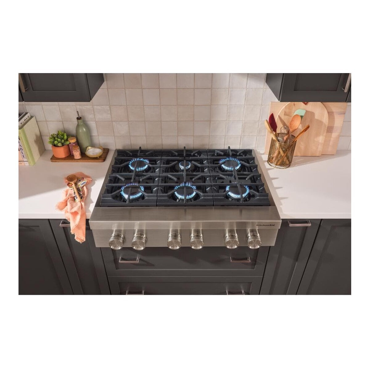 KitchenAid® 36-inch 6-Burner Gas Commercial-Style Rangetop