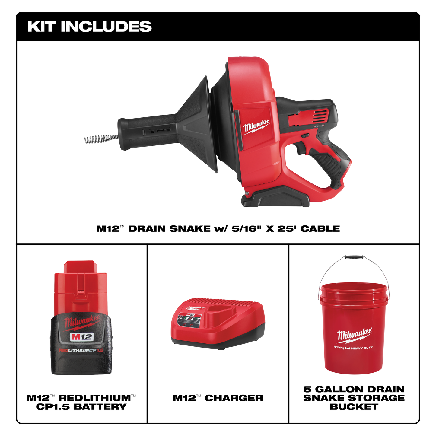Milwaukee M12™ Drain Snake KIT
