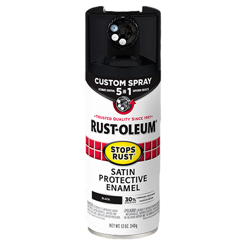 Rust-Oleum satin black protective enamel spray can for home improvement and Rust Oleum paint supplies under $50
