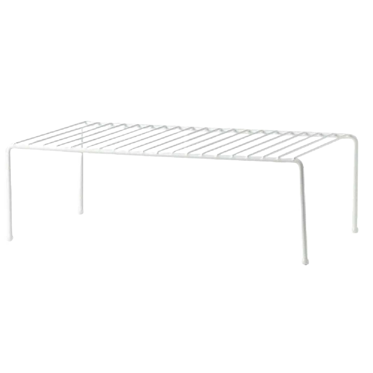 White vinyl-coated wire helper shelf for extra kitchen storage and organization under $50 collections