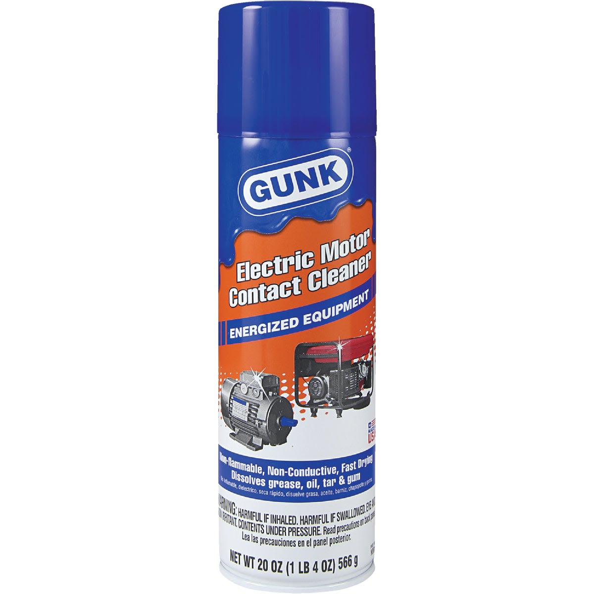 Aerosol can of electronic parts cleaner designed to remove grease, oil, tar, and gum from energized equipment.