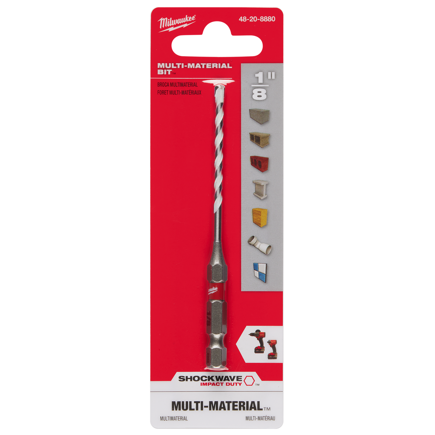 1/8 inch carbide drill bit for impact drivers, suitable for multiple materials in tool accessories and drill bits collections