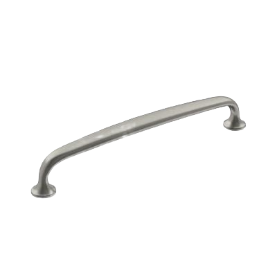 Satin nickel cabinet pull with 6-5/16 inch center-to-center spacing for furniture hardware and home improvement tools