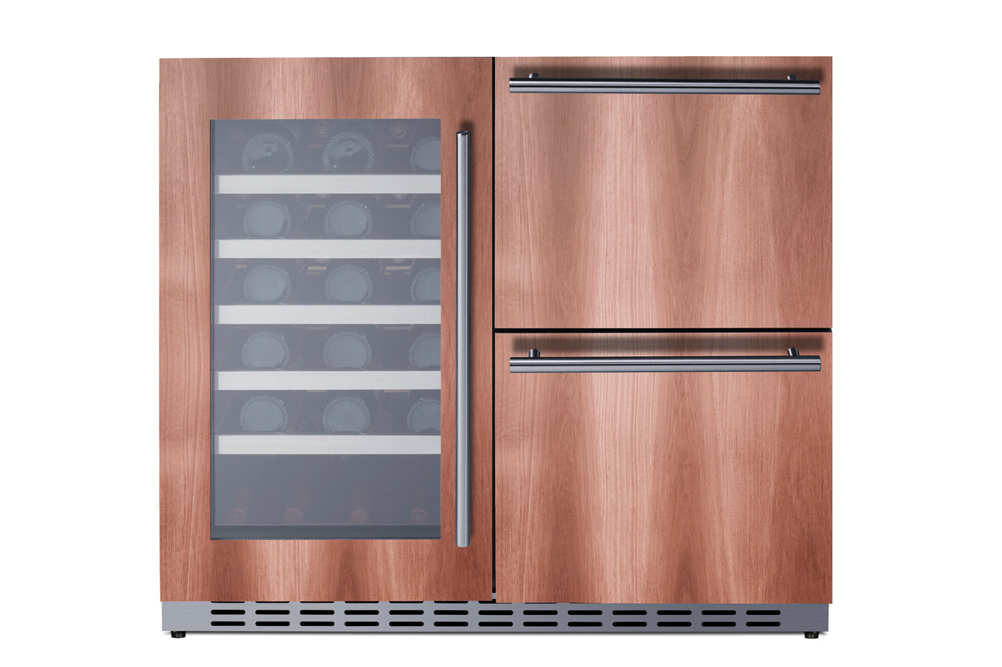 36" Wide Combination Wine Cellar & 2-Drawer Refrigerator , ADA Compliant (Panel Not Included)
