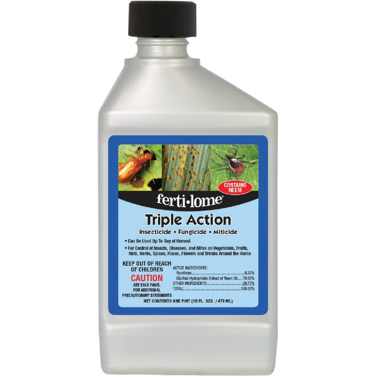 Bottle of Ferti-lome Triple Action concentrate for plant care in lawn and garden fertilizer collections under $50