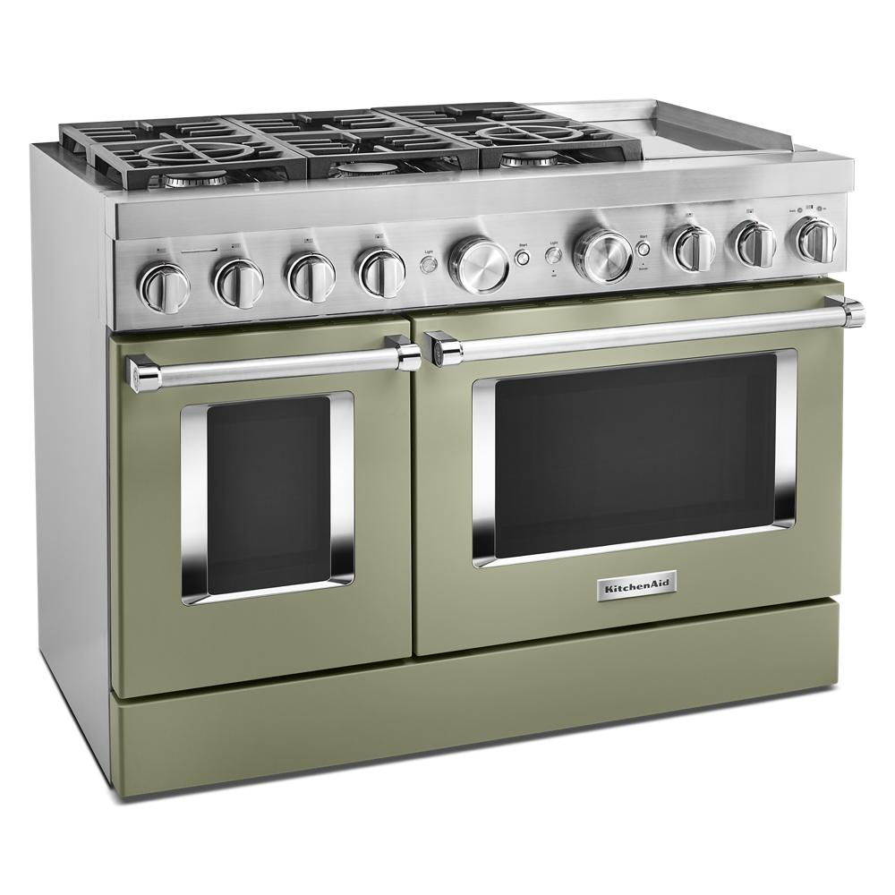 KitchenAid® 48'' Smart Commercial-Style Dual Fuel Range with Griddle