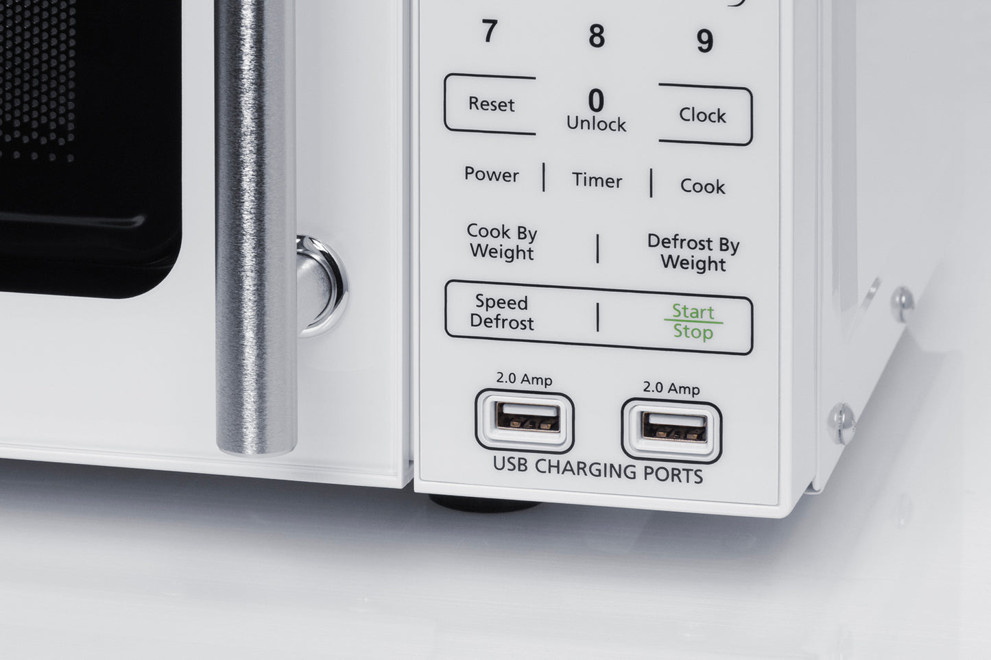 Compact Microwave with USB Ports and Allocator