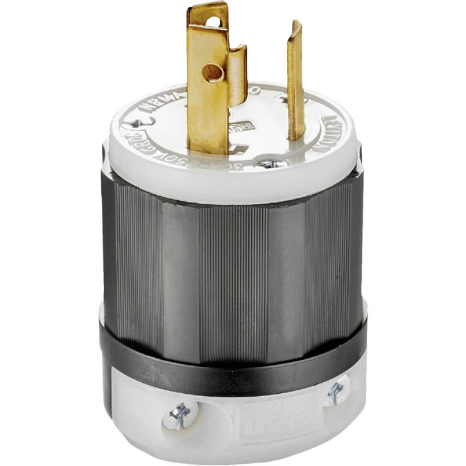 Industrial-grade locking cord plug with brass prongs for electrical and wire applications in home improvement collections under $50