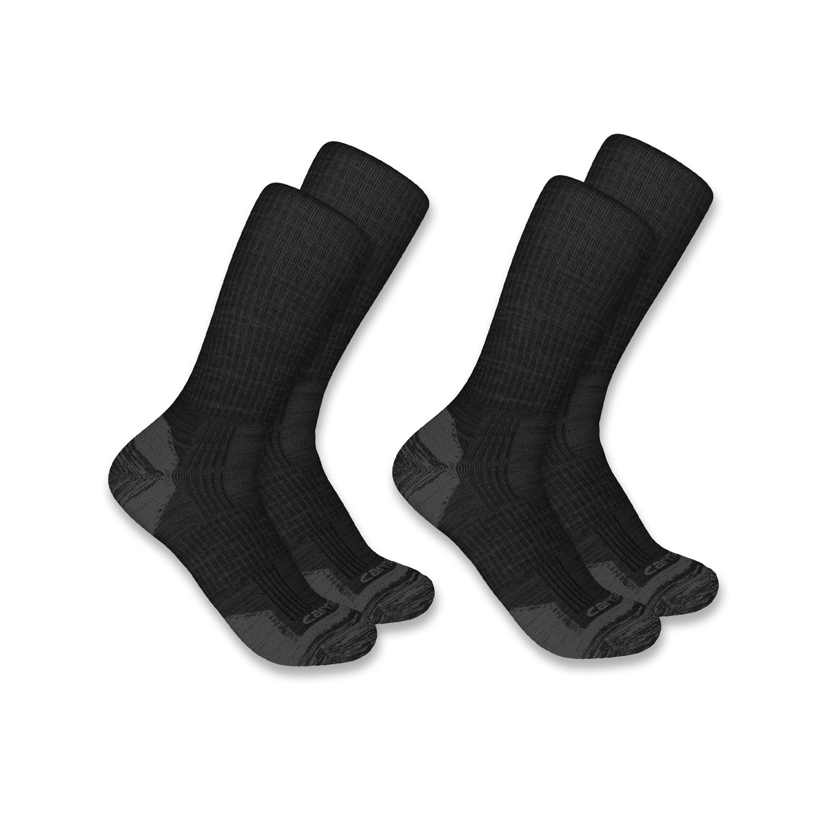 Carhartt Midweight Synthetic-Wool Blend Crew Sock 2-Pack - Black, XL