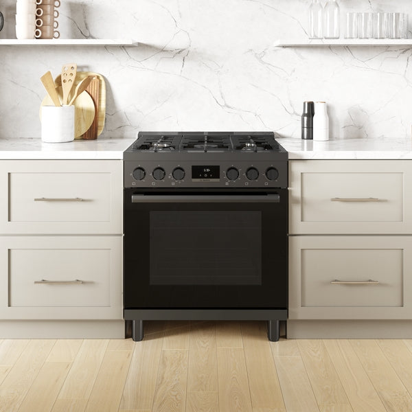 800 Series, Gas Freestanding Range, 30'', Black Stainless Steel