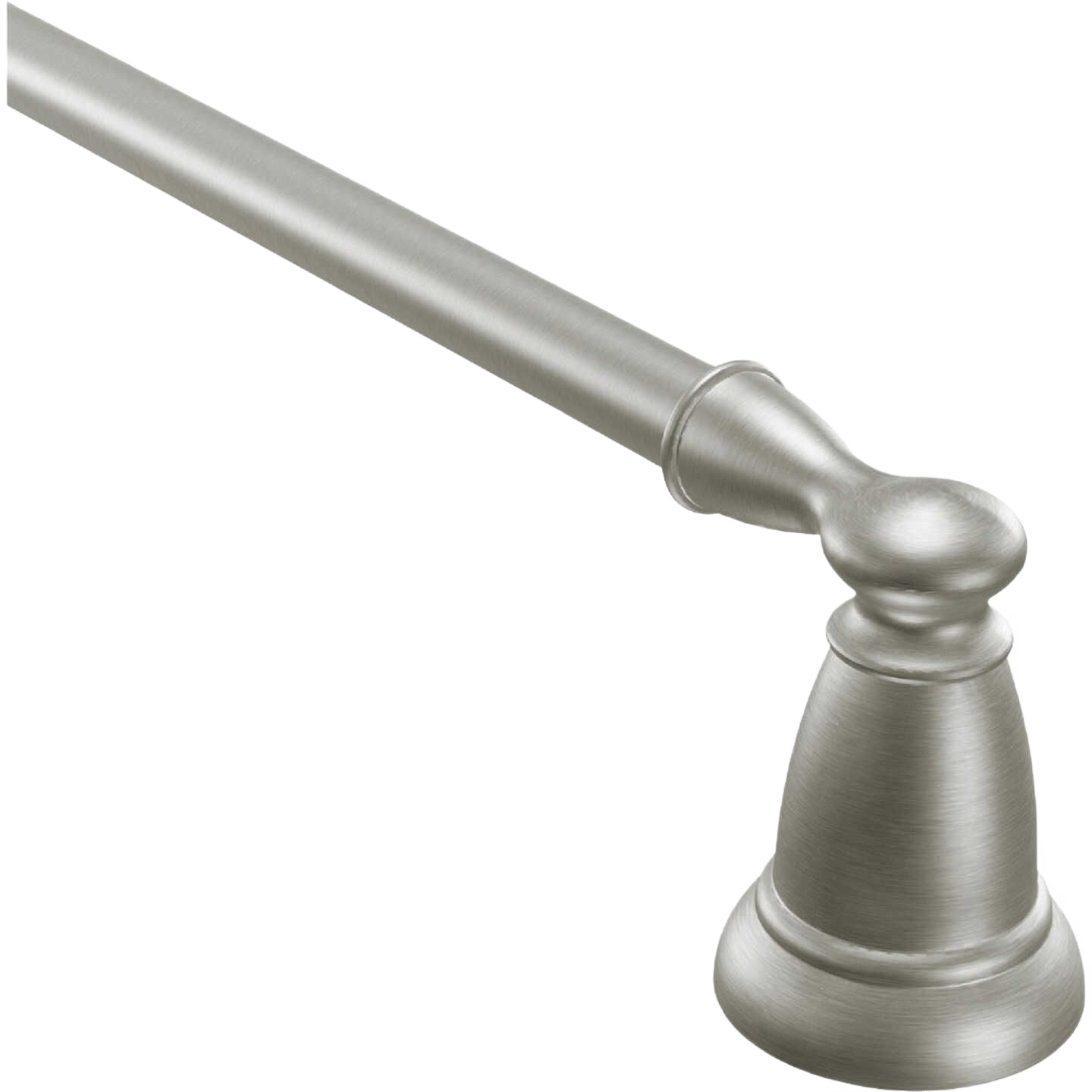 Brushed nickel towel bar with classic design for bathroom accessories and hardware in home improvement collections