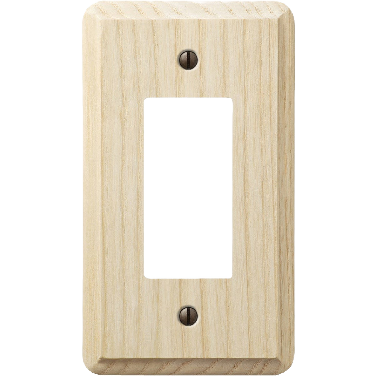 Unfinished solid ash wood 1-gang rocker wall plate with visible wood grain for electrical outlet upgrades under $50 collections
