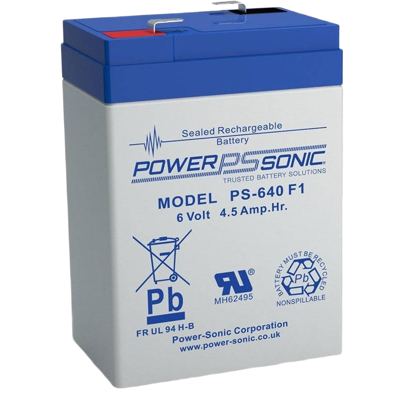 Sealed rechargeable 6 volt 4.5 Ah battery with F1 terminals for electrical and household item backups under $50