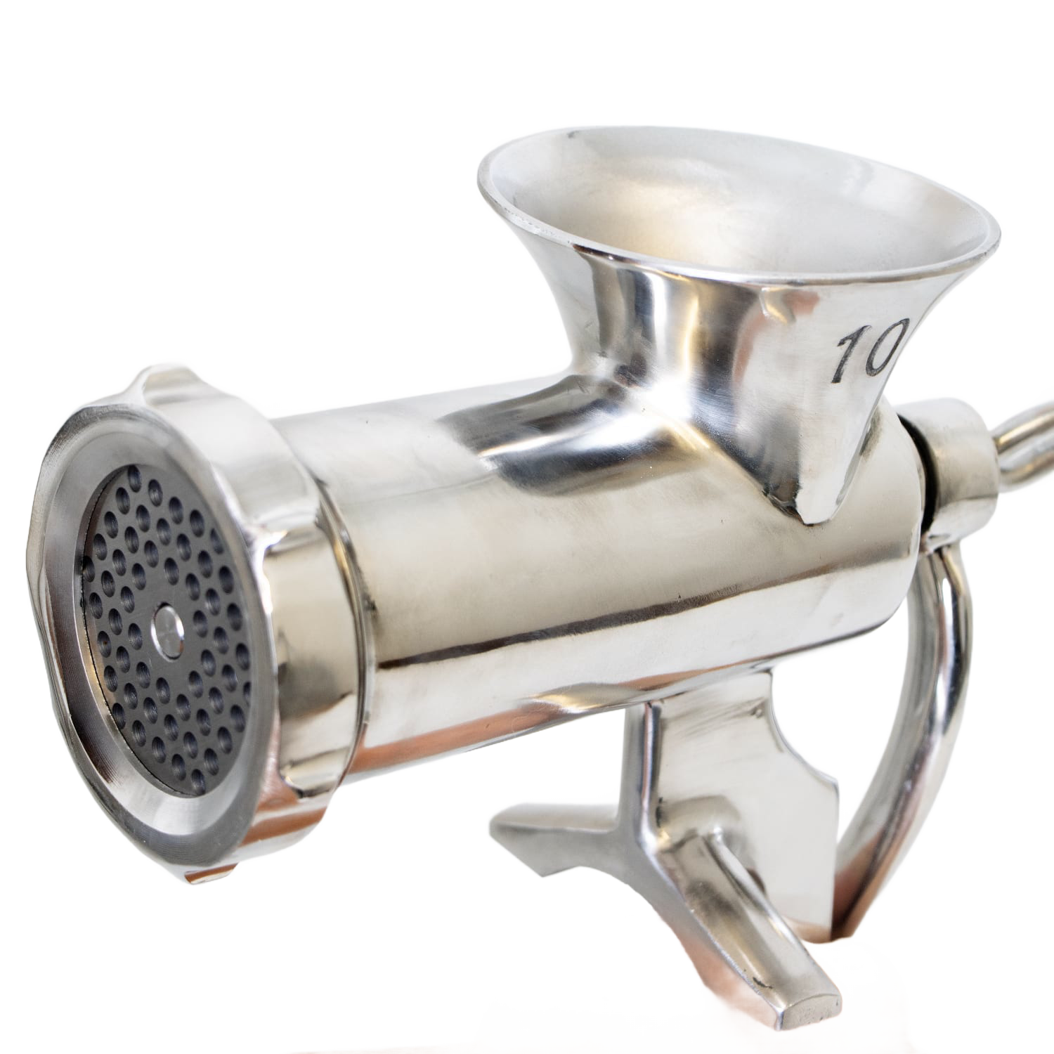 Stainless steel clamp-down meat grinder with funnel top for kitchen gadgets and small appliances under $100 collection