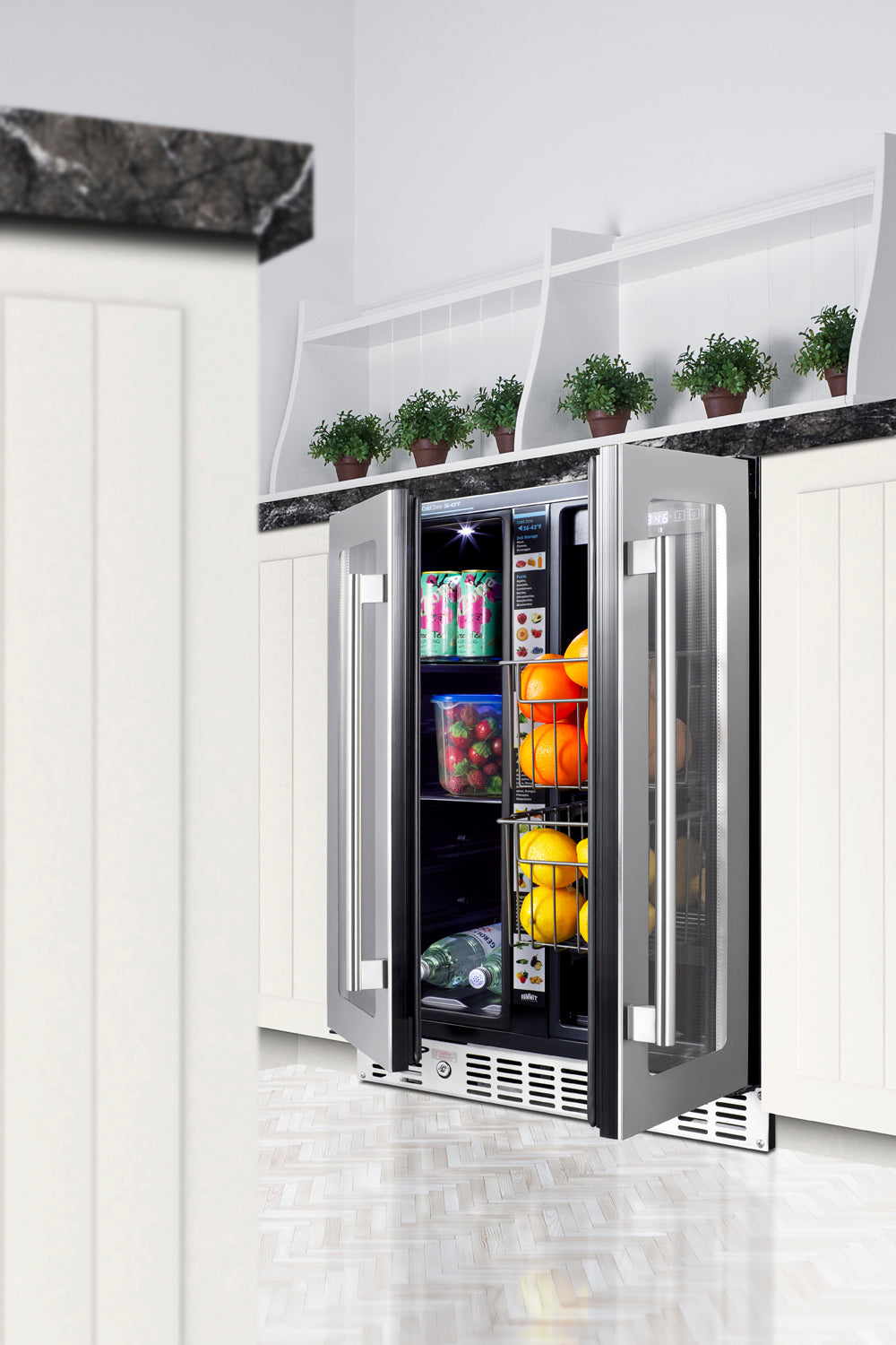 24" Built-In Dual-Zone Produce Refrigerator, ADA Compliant