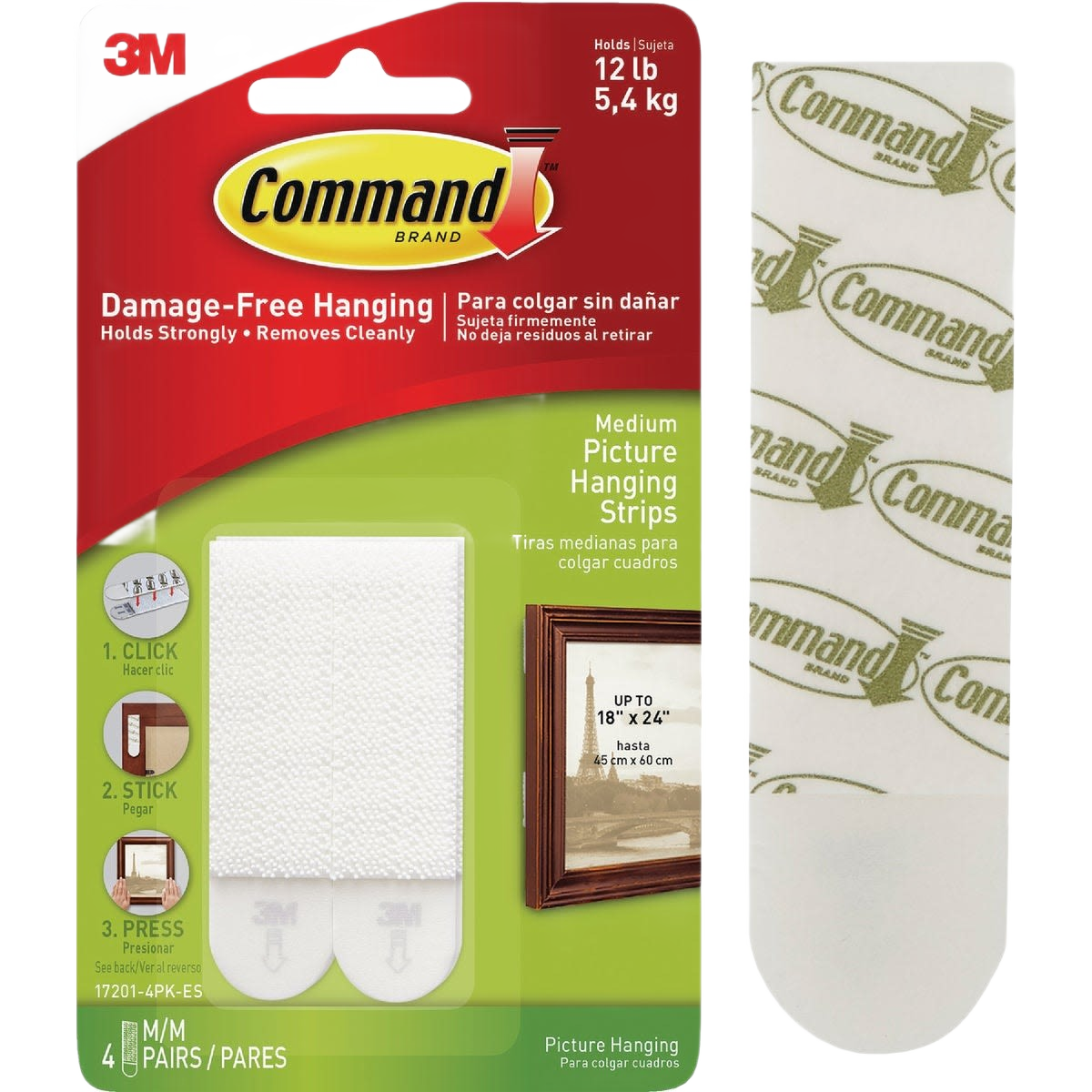 4-pack of white interlocking medium picture hanging strips for wall decor and hardware fasteners under $50