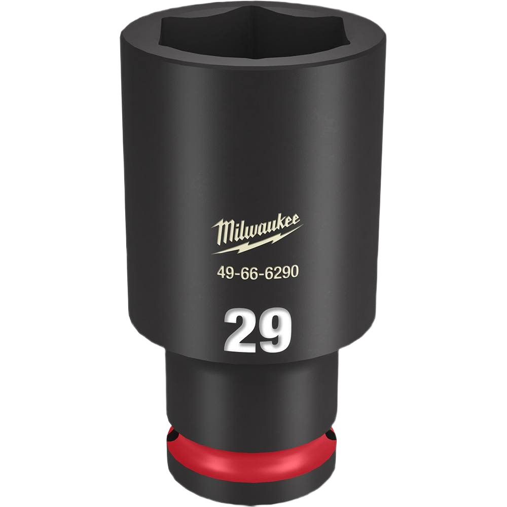 29-mm deep 6 point impact socket with black finish for hand tools and Milwaukee woodworking tool collections