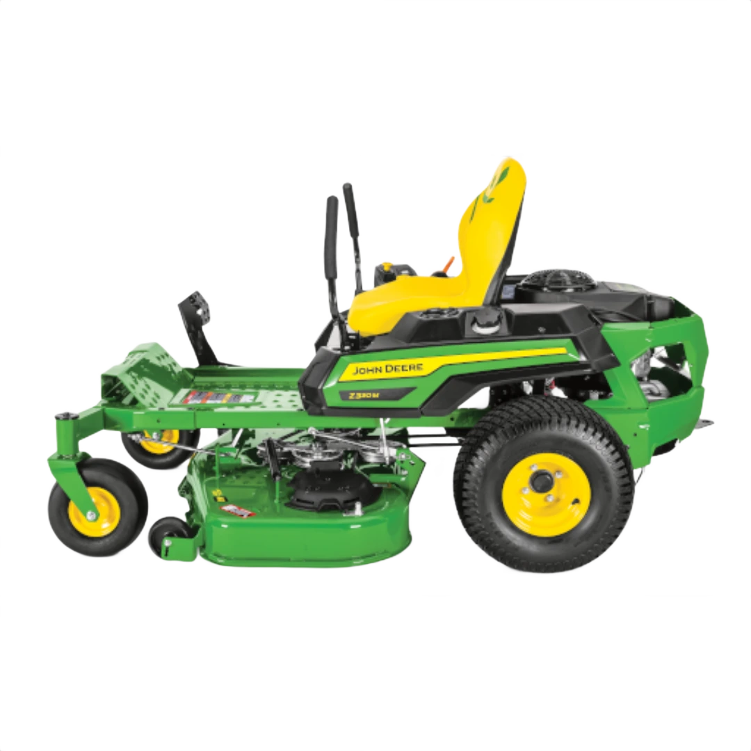 Green and yellow zero-turn lawn mower with 48-inch cutting deck designed for efficient lawn care and home improvement tasks