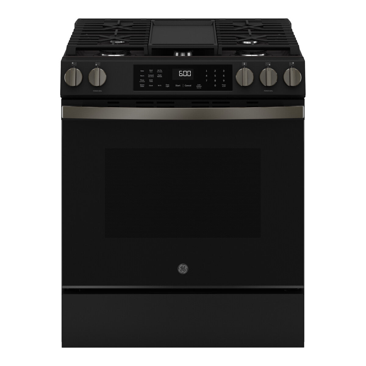 GE® 30" Slide-In Front-Control Convection Gas Range with No Preheat Air Fry and EasyWash™ Oven Tray