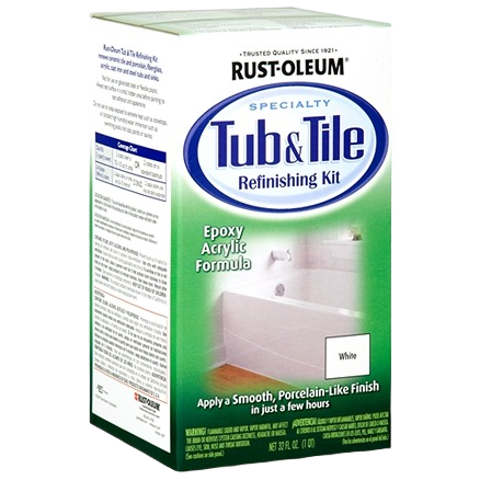 Rust-Oleum specialty bathtub and tile refinishing kit with epoxy acrylic formula for home improvement projects under $50 collection
