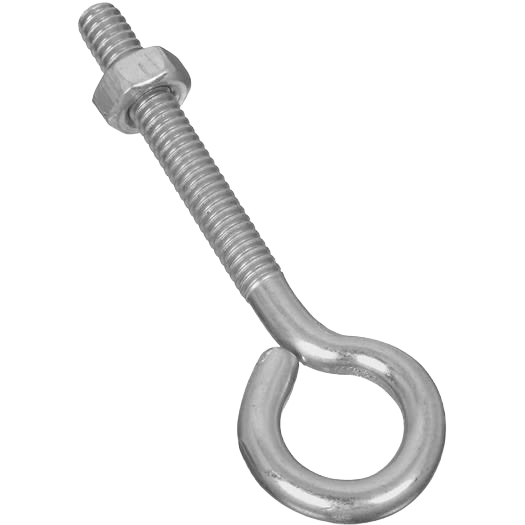 Zinc-plated 1/4" eye bolt with hex nut for fastening in hardware, fasteners, and home improvement collections under $50