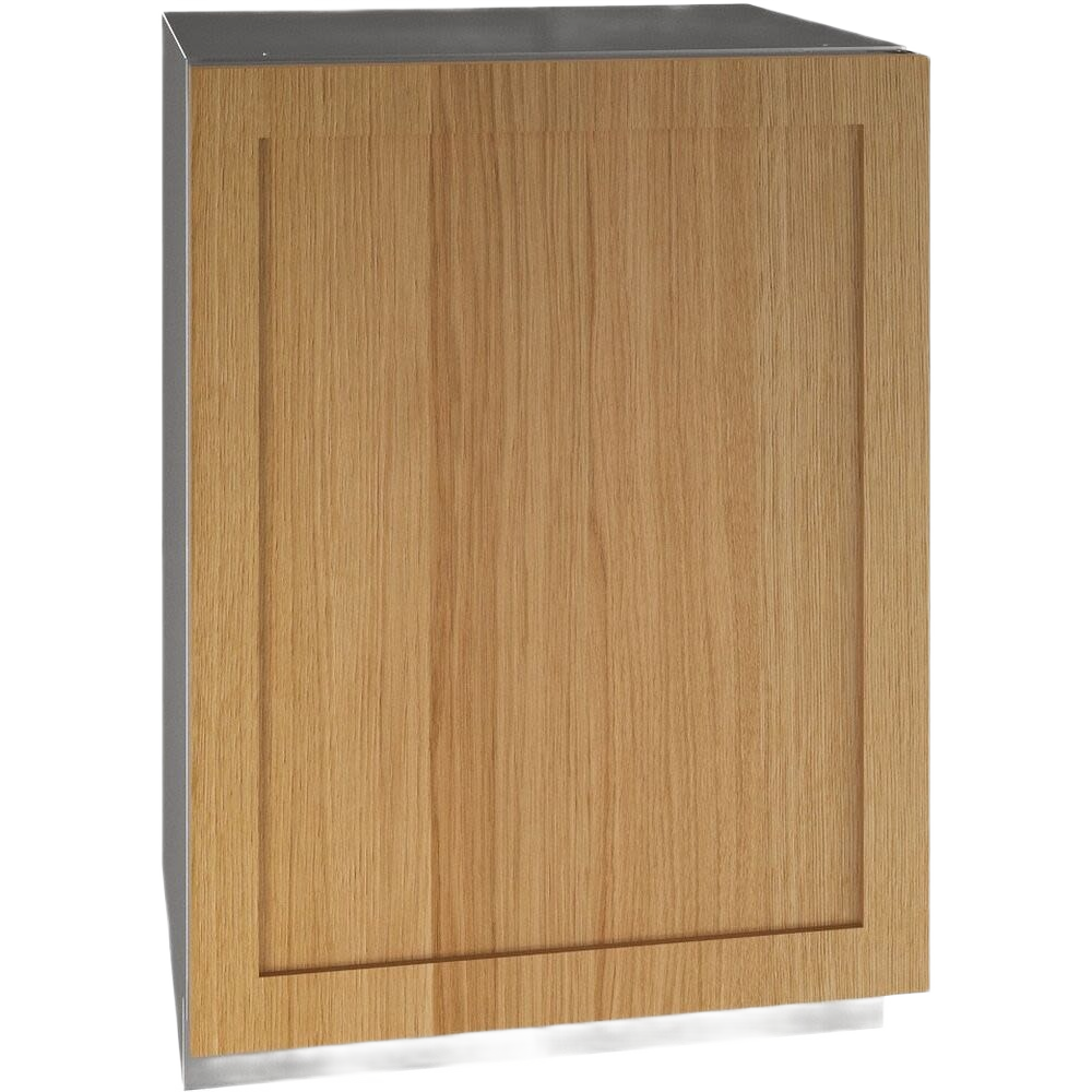 Built-in wine refrigerator with reversible hinge and wood panel door in kitchen appliances and refrigerators collection