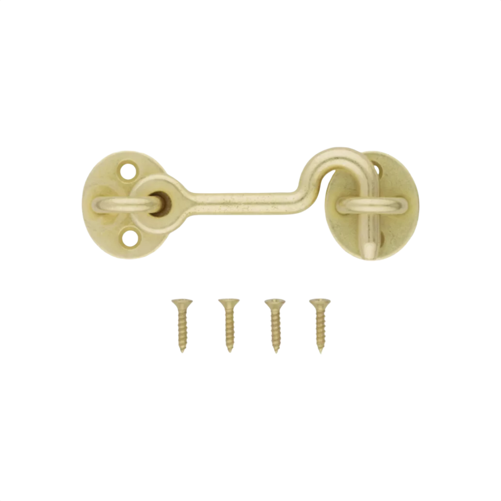 Matte brushed gold door privacy hook with mounting screws in door and gate accessories for home improvement under $50