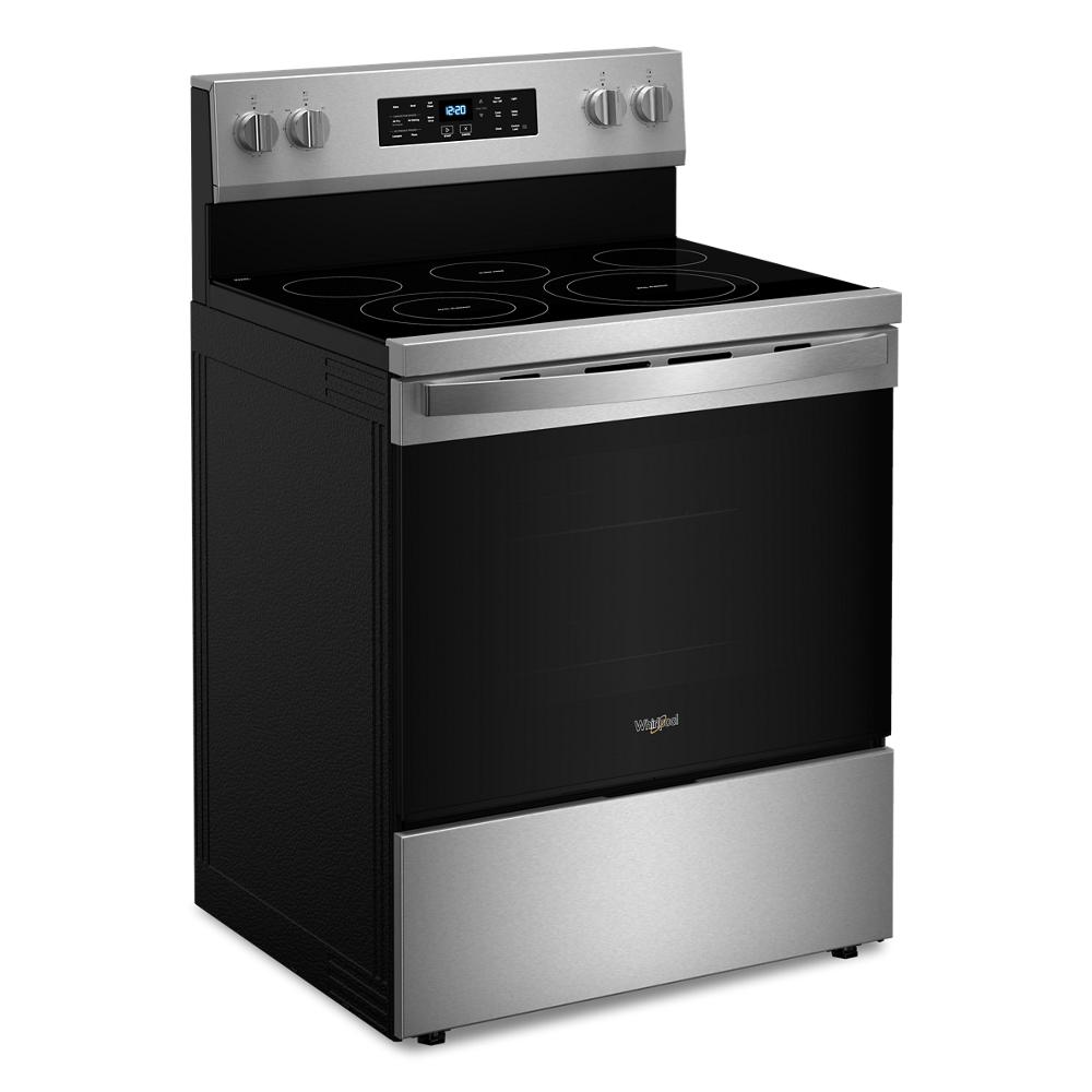 30-inch stainless steel and black electric range with digital panel and smooth cooktop in Appliances and Ranges collections